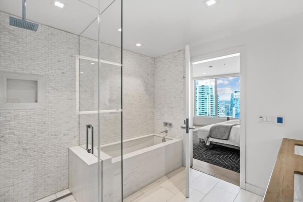 Bathroom, Bedroom, Glass Shower, Interior, Recessed Lighting, Water