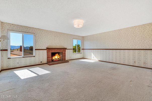 Empty room, Fireplace, Interior