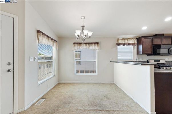 Chandelier, Empty room, Interior, Kitchen, Recessed Lighting