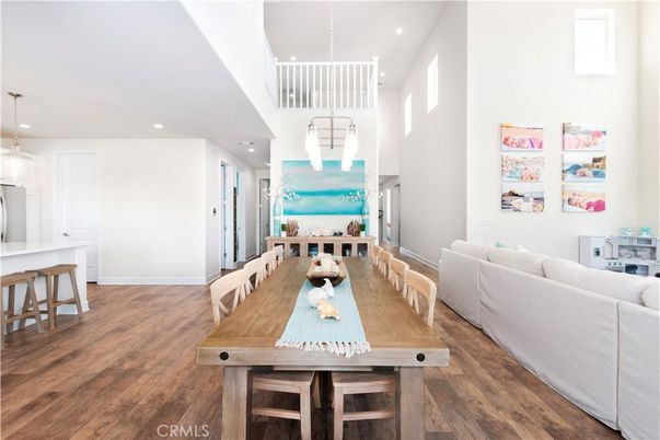Dining room, Interior, Kitchen, Living room, Pendant Lights, Recessed Lighting, Wood Texture Flooring