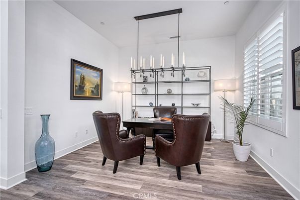 Home Office, Interior, Pendant Lights, Wood Texture Flooring