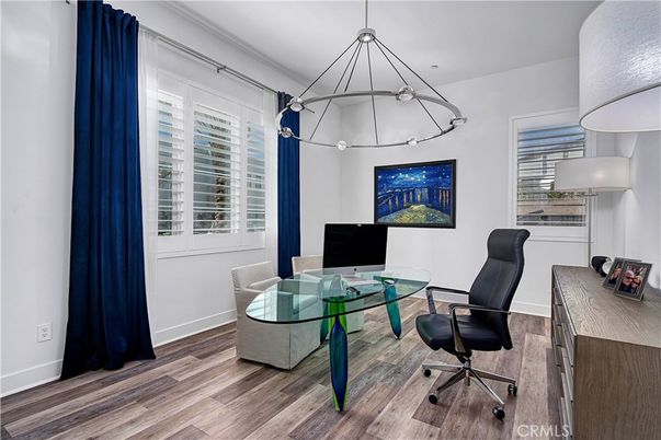 Home Office, Interior, Pendant Lights, Wood Texture Flooring