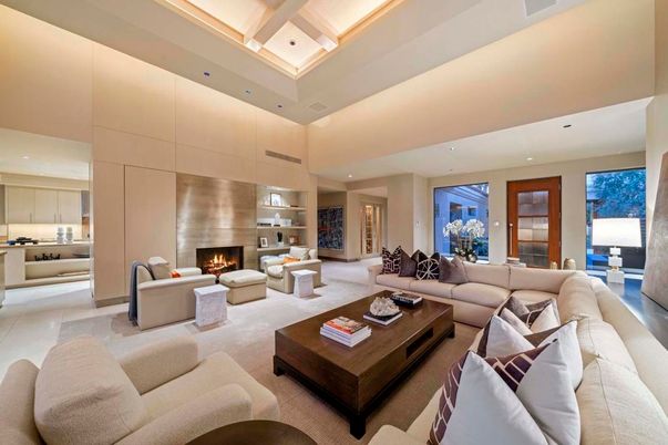 Fireplace, Interior, Living room, Recessed Lighting