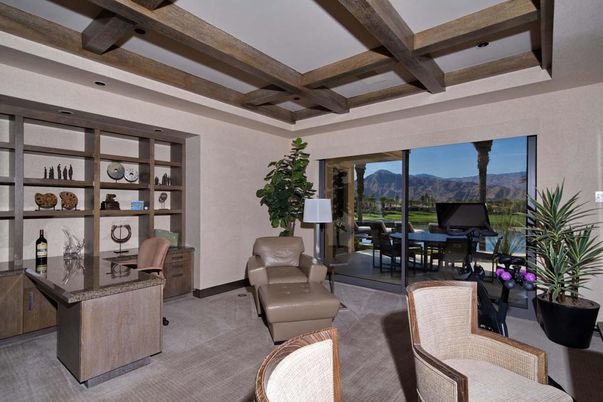 Home Office, Interior, Recessed Lighting, Wooden Beams