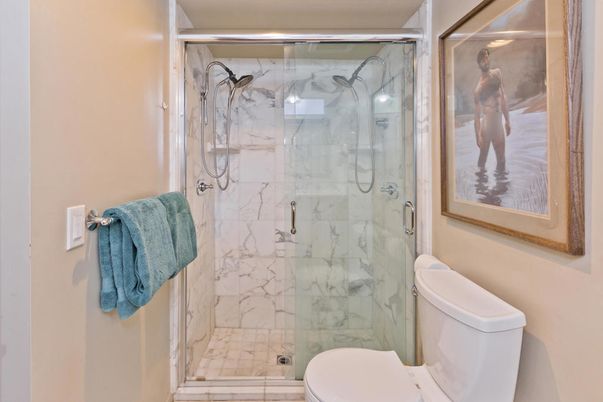 Bathroom, Glass Shower, Interior, Marble Walls