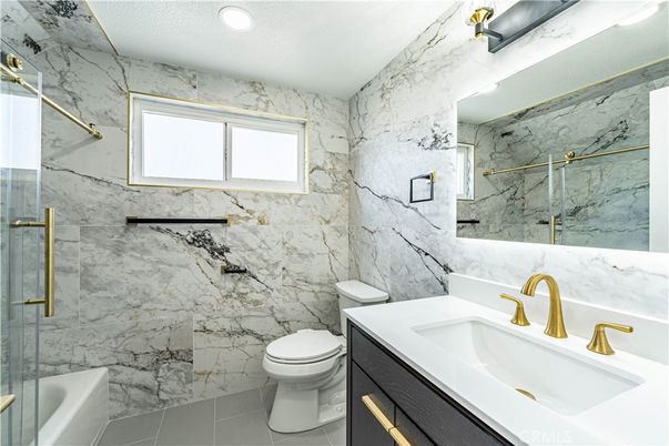 Bathroom, Glass Shower, Interior, Marble Walls, Recessed Lighting
