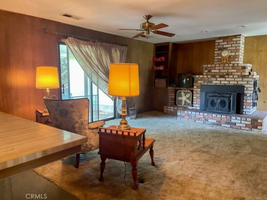 Fireplace, Interior, Stone Walls, Wooden Walls
