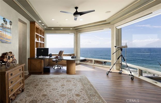 Home Office, Interior, Recessed Lighting, Water, Wood Texture Flooring