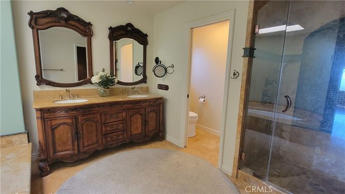 Bathroom, Dual Sink Vanities, Glass Shower, Interior