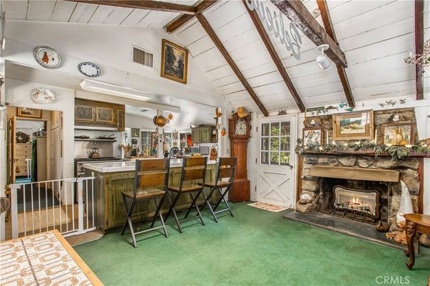 Fireplace, Interior, Kitchen, Wooden Beams