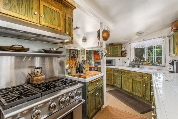 Interior, Kitchen, Stainless Steel Appliances, Tile Countertops