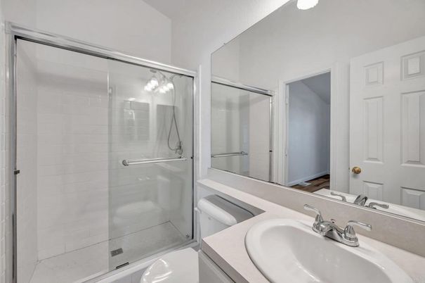 Bathroom, Dual Sink Vanities, Glass Shower, Interior