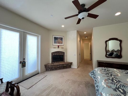 Bedroom, Fireplace, Interior, Recessed Lighting