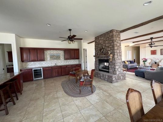 Dining room, Fireplace, Interior, Kitchen, Living room, Recessed Lighting