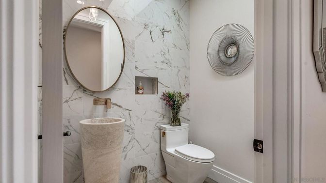 Bathroom, Interior, Marble Walls