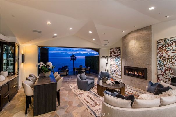 Fireplace, Interior, Living room, Recessed Lighting, Water