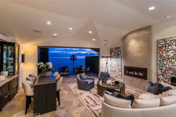 Fireplace, Interior, Living room, Recessed Lighting, Water