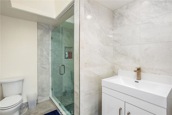 Bathroom, Glass Shower, Interior, Marble Walls
