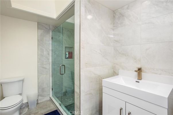 Bathroom, Glass Shower, Interior, Marble Walls