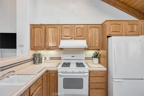 Interior, Kitchen, Tile Countertops, Wooden Beams, Wooden Ceilings