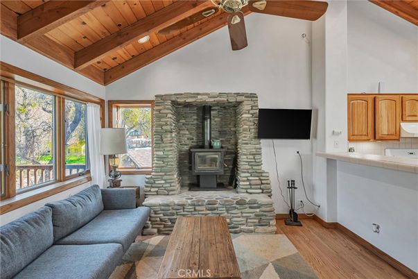 Fireplace, Interior, Living room, Stone Walls, Wooden Beams, Wooden Ceilings, Wood Texture Flooring