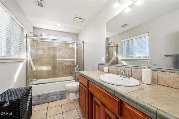 Bathroom, Glass Shower, Interior, Recessed Lighting, Tile Countertops