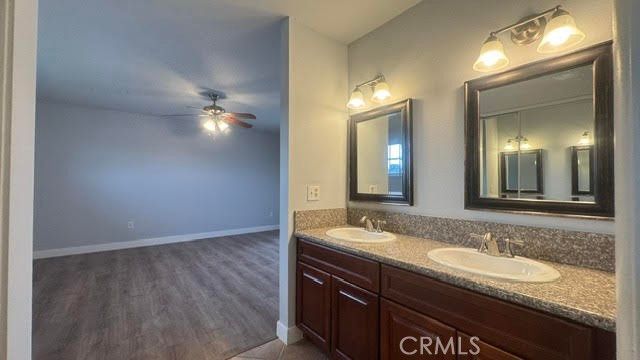 Bathroom, Dual Sink Vanities, Interior, Wood Texture Flooring