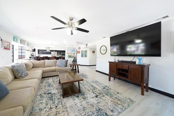 Interior, Kitchen, Living room, Wood Texture Flooring