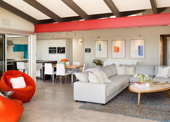 Dining room, Interior, Kitchen, Living room, Pendant Lights, Stainless Steel Appliances