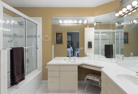 Bathroom, Dual Sink Vanities, Glass Shower, Interior