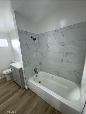 Bathroom, Interior, Marble Walls, Wood Texture Flooring