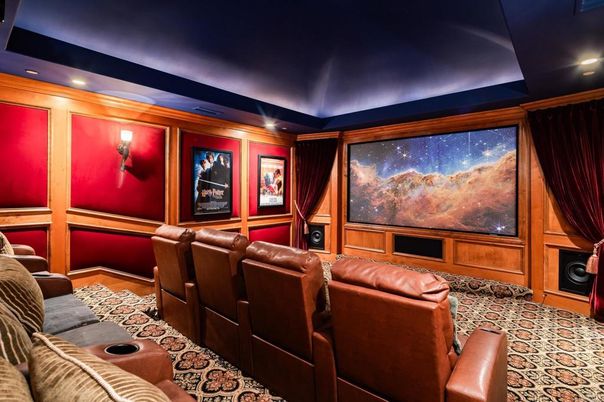 Home Theatre Room, Interior, Projection Screen, Recessed Lighting, Theatre Room