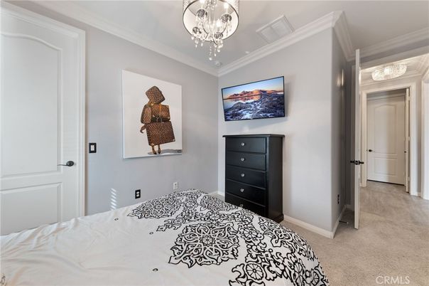 Bedroom, Chandelier, Interior