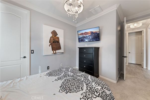 Bedroom, Chandelier, Interior