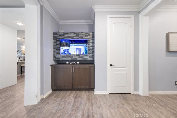 Interior, Recessed Lighting, Stone Walls, Wood Texture Flooring