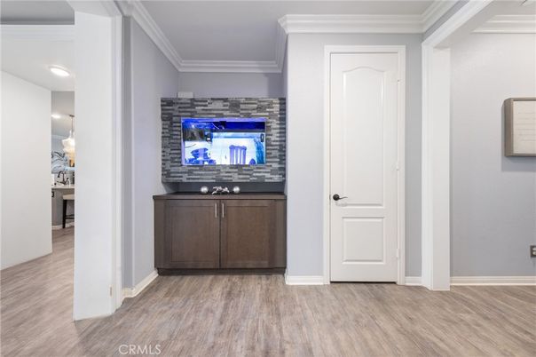 Interior, Recessed Lighting, Stone Walls, Wood Texture Flooring
