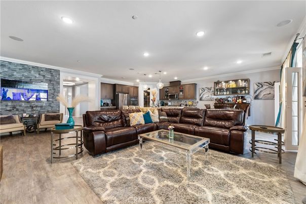 Interior, Kitchen, Living room, Pendant Lights, Recessed Lighting, Stone Walls