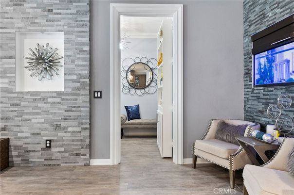 Interior, Stone Walls, Wood Texture Flooring