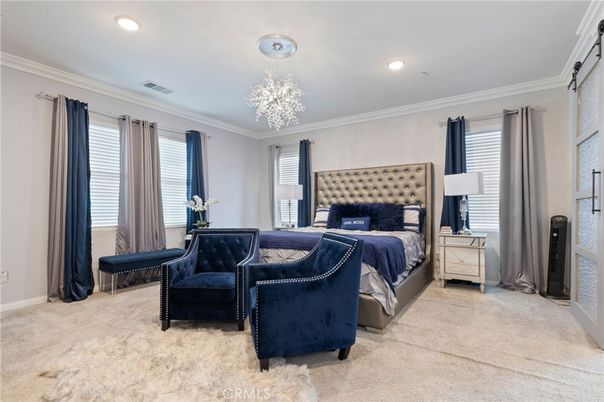Bedroom, Chandelier, Interior, Recessed Lighting