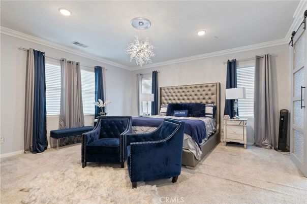 Bedroom, Chandelier, Interior, Recessed Lighting