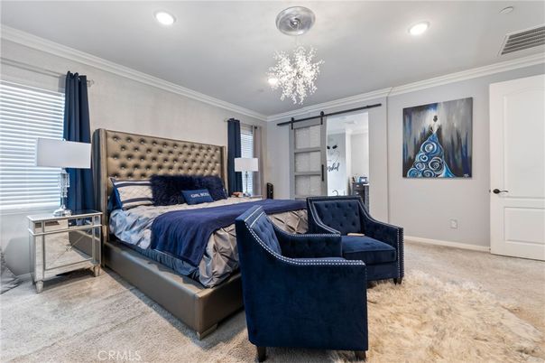 Bedroom, Chandelier, Interior, Recessed Lighting