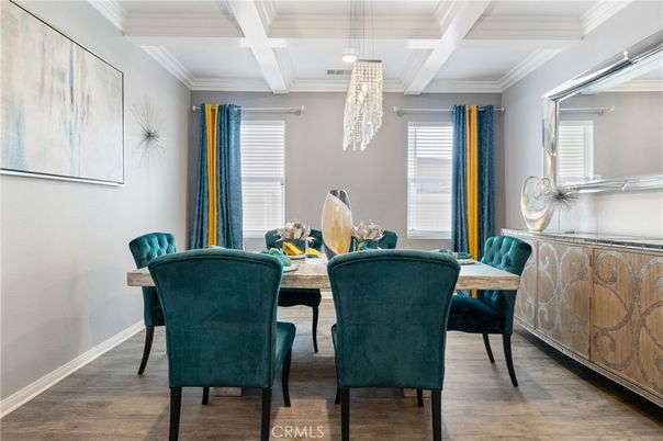 Chandelier, Dining room, Interior, Wood Texture Flooring