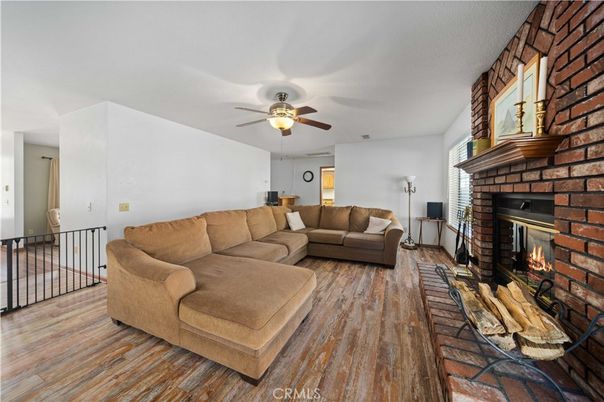 Fireplace, Interior, Living room, Stone Walls, Wood Texture Flooring