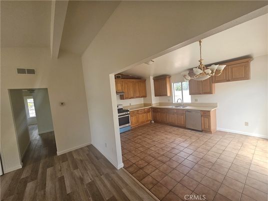 Chandelier, Interior, Kitchen, Wood Texture Flooring