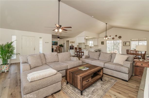 Dining room, Interior, Living room, Pendant Lights, Wood Texture Flooring