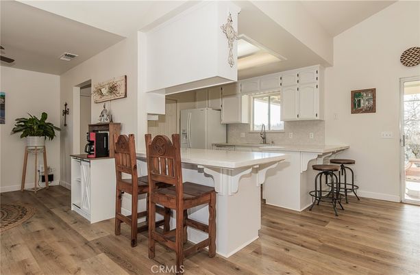Dining room, Interior, Kitchen, Pendant Lights, Wood Texture Flooring