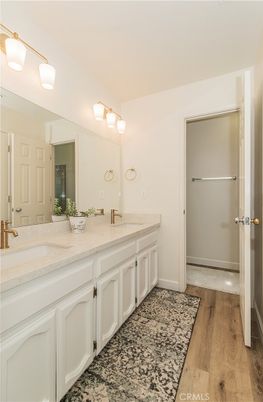 Bathroom, Dual Sink Vanities, Interior, Wood Texture Flooring