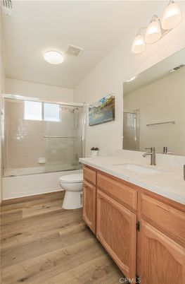 Bathroom, Glass Shower, Interior, Wood Texture Flooring