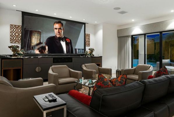 Interior, Projection Screen, Recessed Lighting, Theatre Room