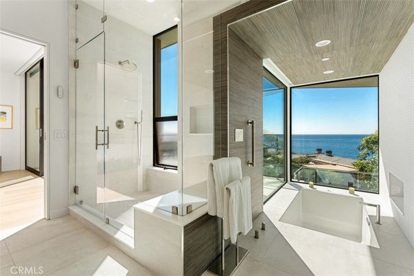 Bathroom, Glass Shower, Interior, Recessed Lighting, Water